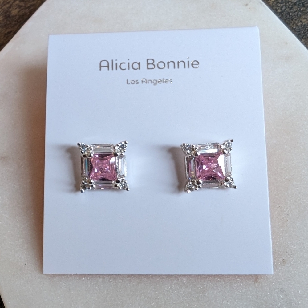 Alicia Bonnie Light Pink Enchanted Glow Zirconia 14K plated earrings